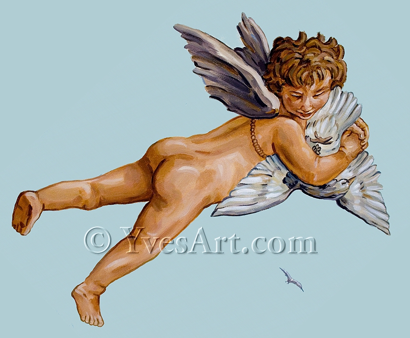 Cherub Hand Painted